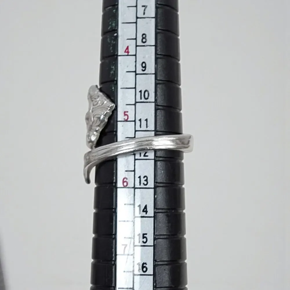 Wallace Silversmiths Sterling Silver Bypass Spoon Ring Vintage Size 5.5